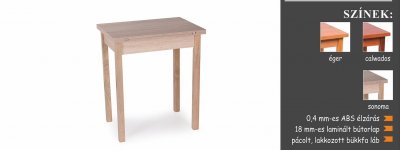 FIÓNA asztal -  székek nélkül ( 50 cm x 70 cm, Nyitható: 100 cm x 70 cm)